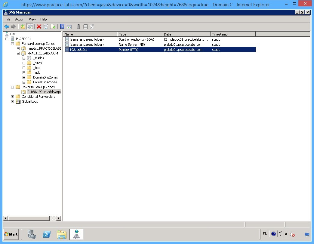 Practice Labs screenshot.